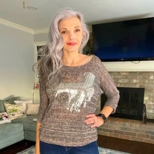 Forever 21 3/4 black light weight sweater Medium